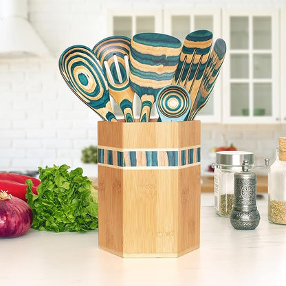 Totally Bamboo Baltique Mykonos Collection Kitchen Utensil Holder, Large - Image 2