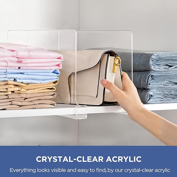 10 Pack 12 Inches Clear Shelf Dividers - Image 3