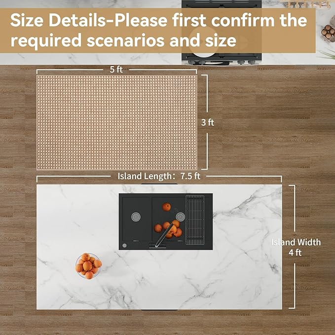 YDKGL 3x5 ft Area Rug Entryway Runner Rug Non Slip Washable, Boho Woven Kitchen - Image 2