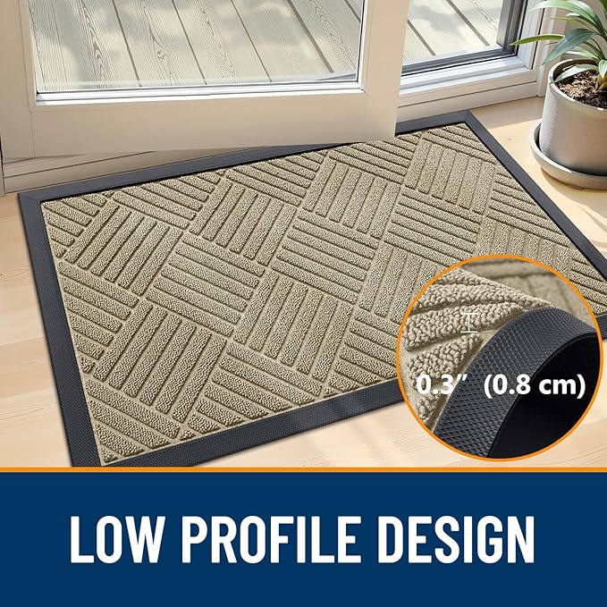 OLANLY Front Door Mat Outside Entrance 59x23, Heavy Duty Sturdy Natural Rubber - Image 4
