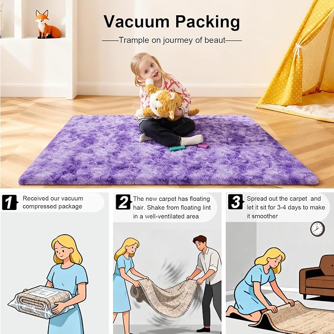 2x3 Rugs for Bedroom, Fluffy Area Rugs for Living Room, Small Fuzzy Shag Soft - Image 6