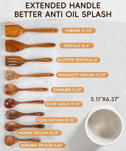 Nucookery Wooden Cooking Utensils Set - Image 4
