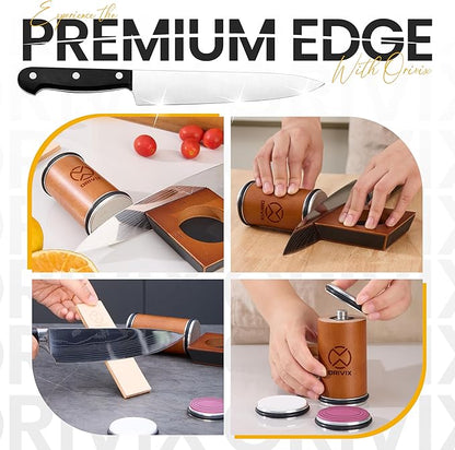 Rolling Knife Sharpener Kit – Magnetic 4-Angle Base, 3.86 Inches Longer Wooden - Image 7