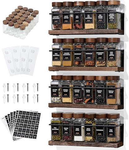 4-Tier Wall Mount Spice Rack Organizer by KitHero
