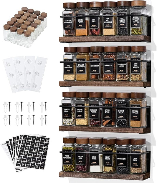 4-Tier Wall Mount Spice Rack Organizer by KitHero