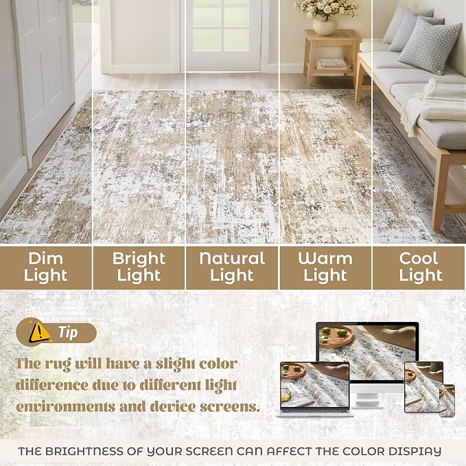 XLUEZ 9x12 Area Rug for Living Room, Washable Modern Abstract Large Area Rug - Image 8