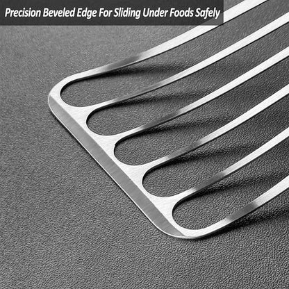 2 Pack Fish Spatula Turner, Stainless Steel Slotted Spatulas - Image 3