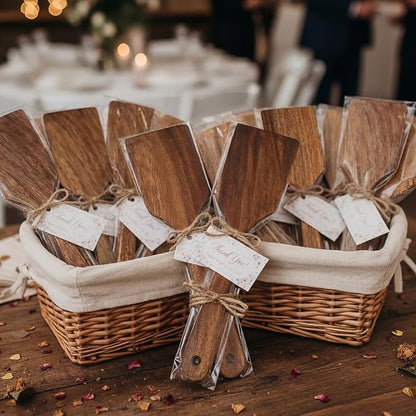 Sieral 20 Pcs Wooden Spatulas Bulk, 11 Inches Natural Acacia Wooden Spatulas - Image 5