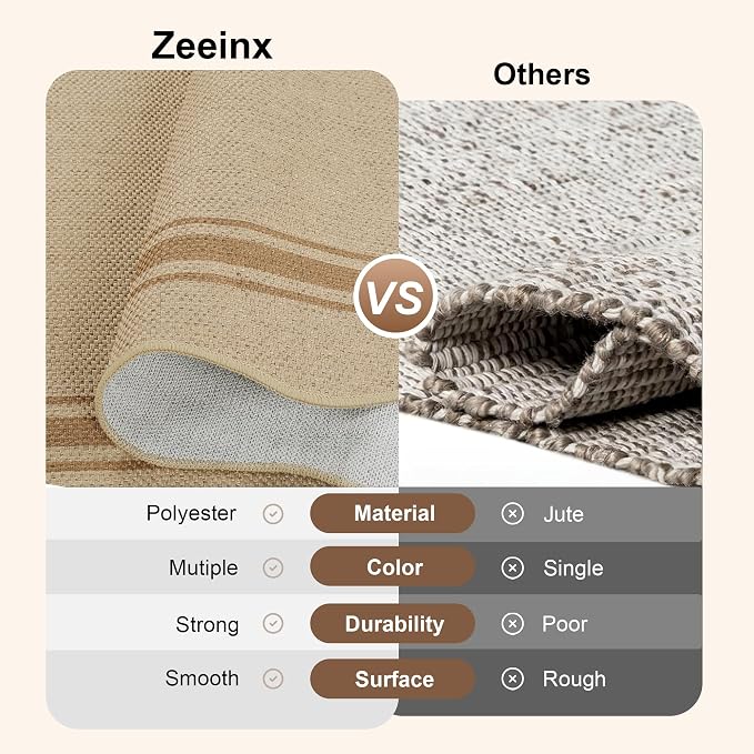 5x7 Scalloped Rug Easy Jute Washable Outdoor Patio Rug - Image 5