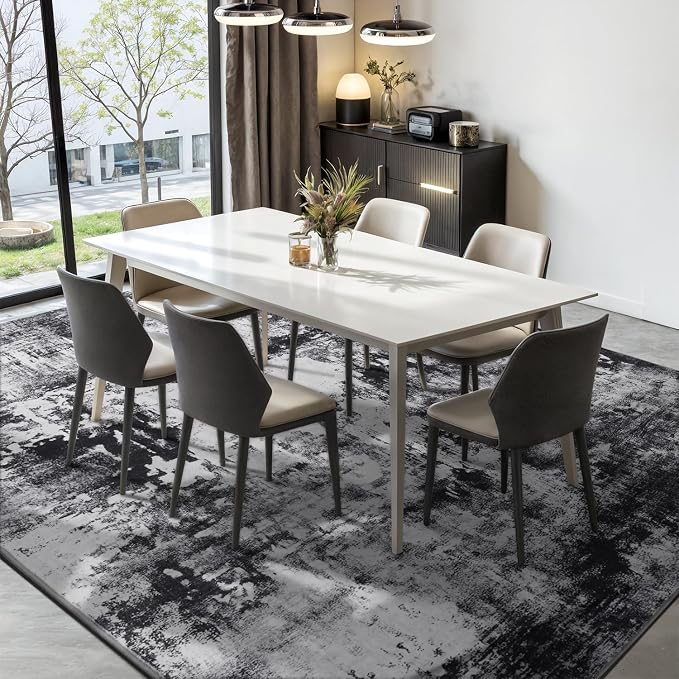 Rugflix 10x14 Area Rugs for Living Room, Big Washable Dark Carpet Non-Slip for - Image 3