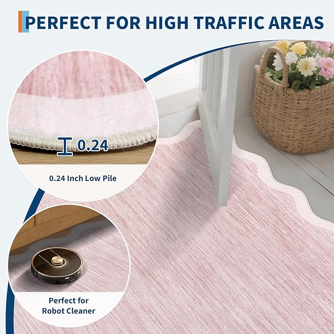 GarveeHome Scalloped Washable Rug 6x9 Area Rugs - Image 5