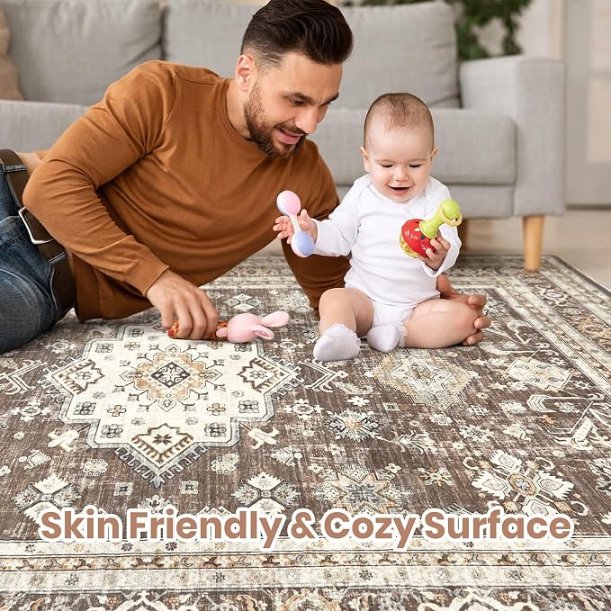 Vintage Living Room Area Rug 7x10 - Image 3