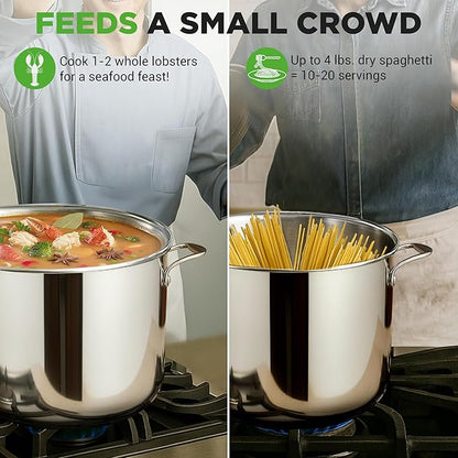 NutriChef 12 Quart Stainless Steel Stock Pot - Image 4