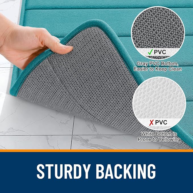 OLANLY Memory Foam Bath Mat 40x24, Super Soft Absorbent Bathroom Rugs, Quick Dry - Image 7