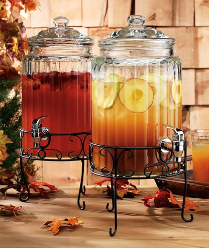 MosJos 2 PACK 1.5 Gallon Drink dispenser, Glass Beverage Dispenser - Image 3