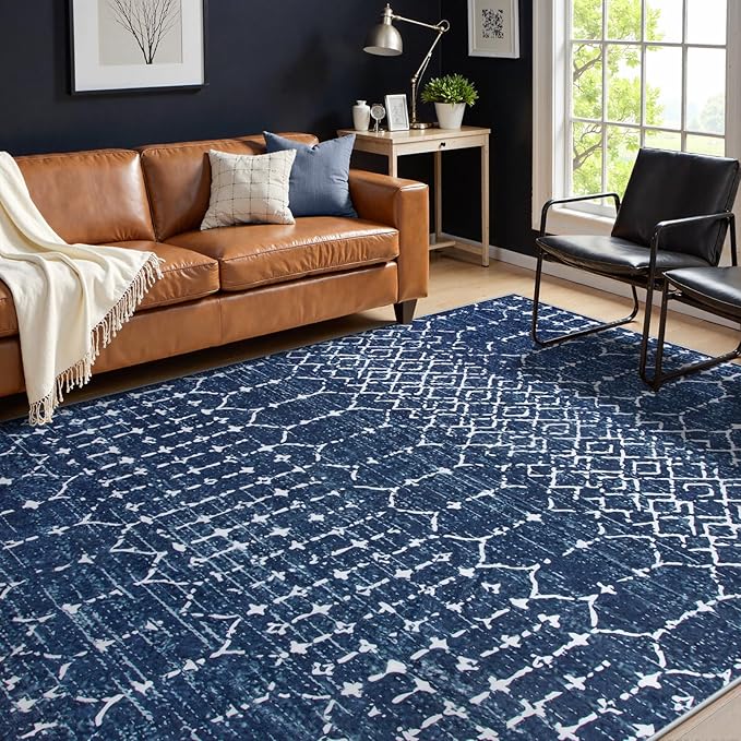 Lahome Moroccan Living Room Rug 9x12 Non-Slip Washable Ultra-Thin Soft Large by Lahome