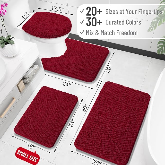 OLANLY Large Bathroom Rugs 47x32, Extra Soft Absorbent Chenille Bath Rugs - Image 2