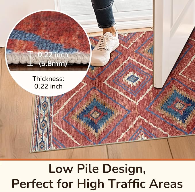 BESTSWEETIE Area Rug 3x4 Rug Machine Washable Non-Slip Low Pile Print Pattern - Image 8