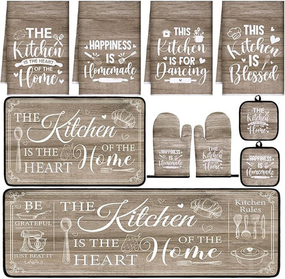 Fourluoo 10 Pcs Farmhouse Kitchen Decor and Accessories Set 4 Kitchen Towels 2 by Fourluoo