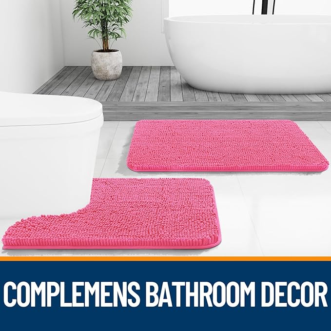 OLANLY Bathroom Runner Rugs 59x20, Soft Absorbent Chenille Bath Rugs, Rubber - Image 7