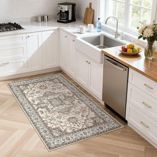 3x5 Area Rugs Living Room: Washable Vintage Rug Large Non-Slip Stain Resistant - Image 2