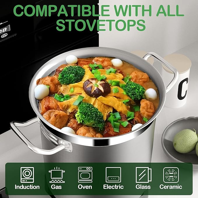 STOCKPOT Extra Large Stock Pot 75 Quart – Heavy Duty Stainless Steel Soup Pot - Image 2