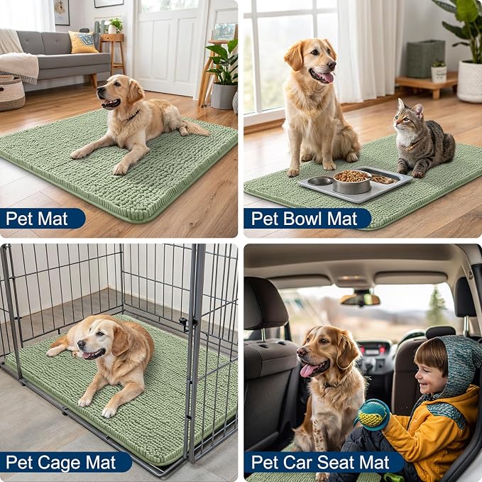 Smiry Dog Door Mat for Muddy Paws 24x16, Absorbent Dirt Trapper, Non-Slip - Image 6