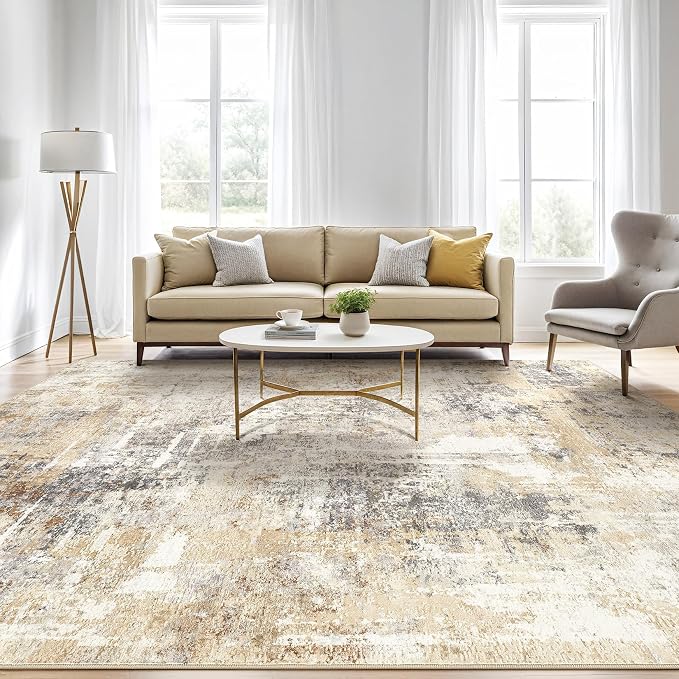 6x8 Area Rug Living Room: Large Washable Abstract Modern Soft Rugs Stain - Image 5