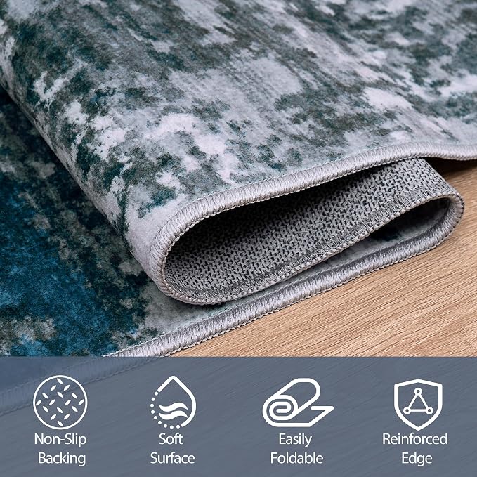 5x7 Area Rugs for Living Room Rug Washable: Abstract Rug for Dining Room - Image 4