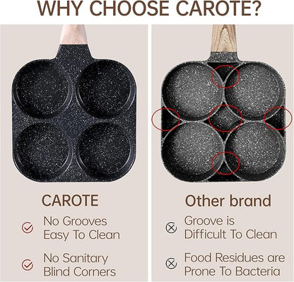 CAROTE Egg Pan Omelette Pan, 4-Cup Nonstick Granite Omelette Skillet - Image 7