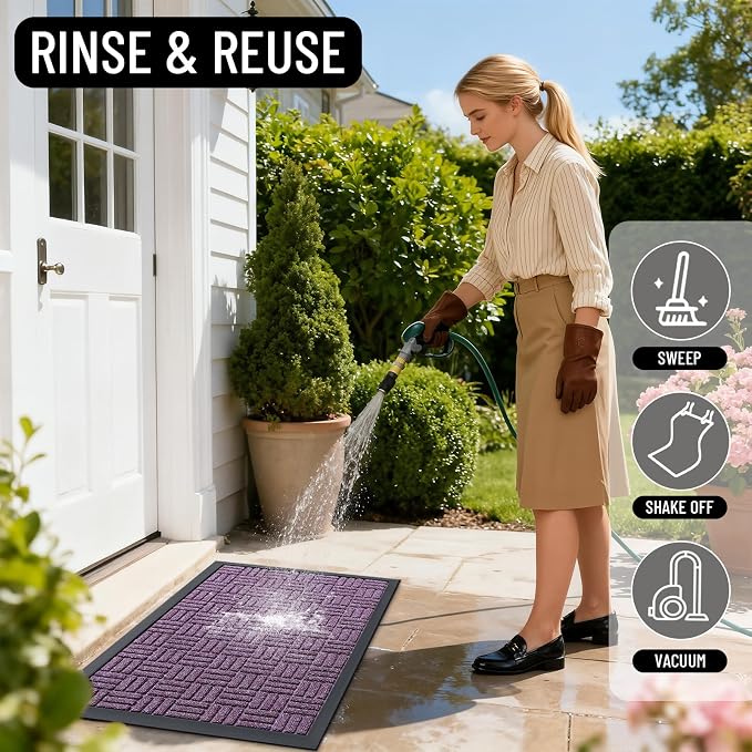 OLANLY Front Door Mat Outside Entrance 71x23, Heavy Duty Sturdy Natural Rubber - Image 7