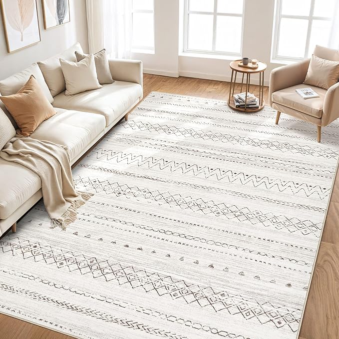 cotiled 9x12 Area Rugs Living Room Rug: Washable Boho Rugs - Image 7