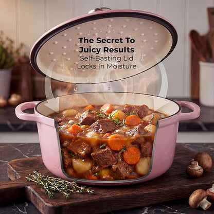 Zulay Kitchen 5 Quart Enameled Cast Iron Dutch Oven Pot - Image 4