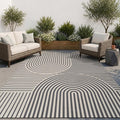 AMOAMI Outdoor Rug Patio Rug 8x10 ft Quick Dry Flatweave Textured Machine by AMOAMI