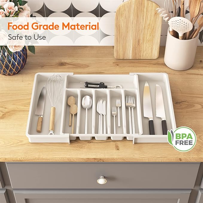Lifewit Silverware Drawer Organizer, Expandable Utensil Tray - Image 6