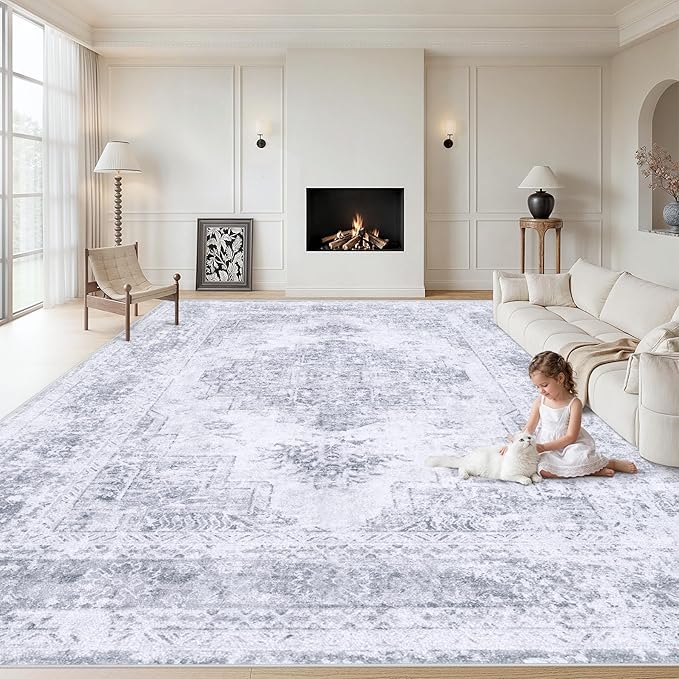 XLUEZ Area Rug 9x12 Living Room Rug, Machine Washable Vintage Distressed by XLUEZ