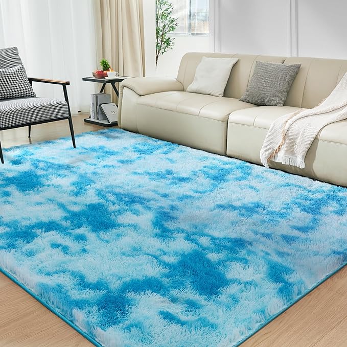 Ultra Soft Rug for Living Room, 5X8 Fluffy Shag Area Rug for Bedroom, Modern - Image 9