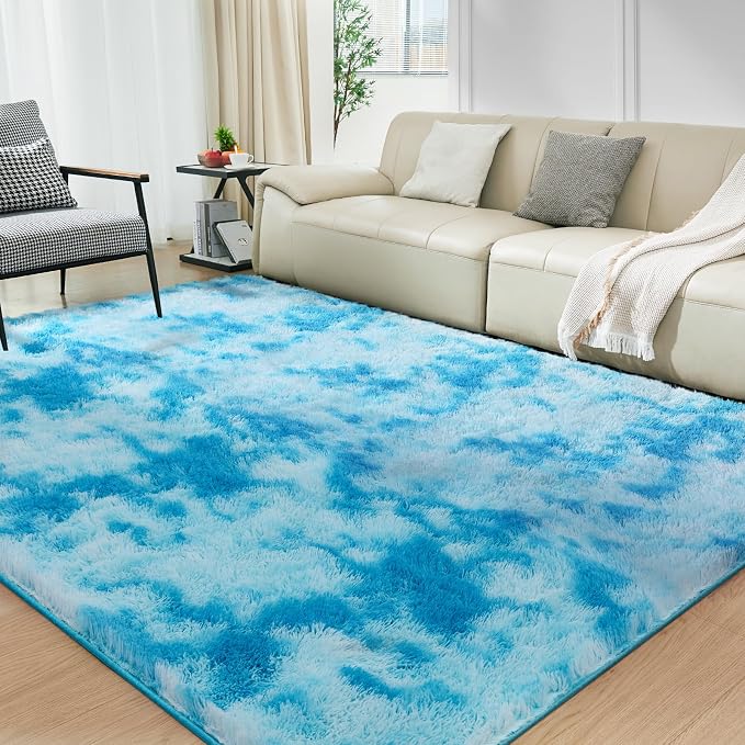 Ultra Soft Rug for Living Room, 8X10 Fluffy Shag Area Rug for Bedroom, Modern - Image 9