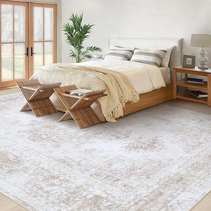 XLUEZ Area Rug 10x12 Living Room Rug, Machine Washable Vintage Distressed - Image 3
