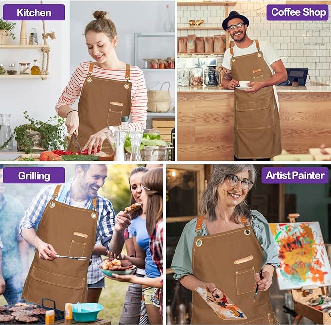 Genixart 6 Bulk Pack Chef Apron - Image 6