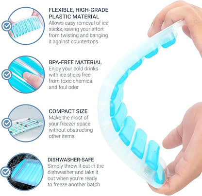 Meadow Lane Ice Stick/Cube Tray, Teal Blue, Narrow and Long - Image 3