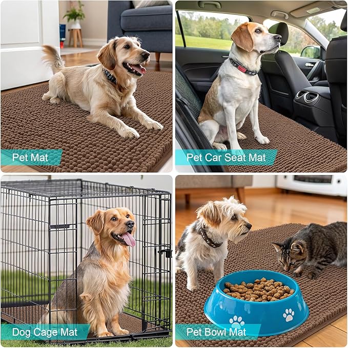 OLANLY Dog Door Mat for Muddy Paws 54x24, Absorbs Moisture and Dirt, Absorbent - Image 7