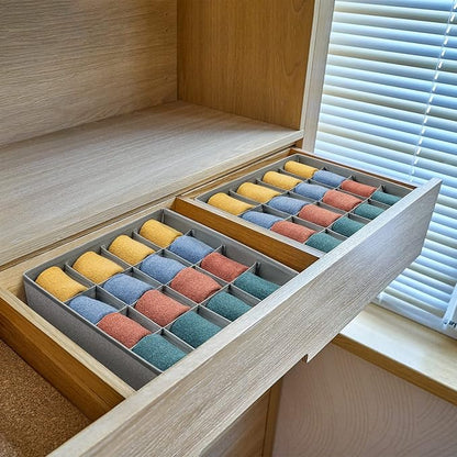 Joyoldelf Sock Drawer Organizer Divider Underwear Organizer 16-cell Fabric - Image 3