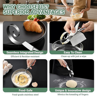 Seamless Danish Dough Whisk Stainless Steel Bread Sourdough Whisks - Image 4