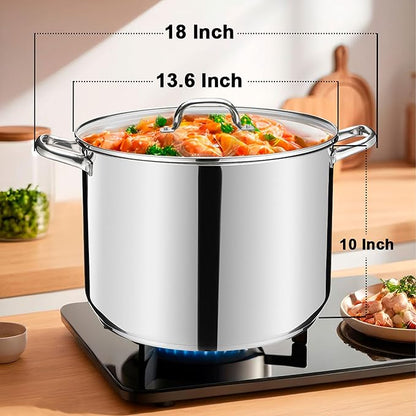 Stainless Steel Large Stock Pot, LIANYU 24 QT Heavy Duty Stockpot - Image 5