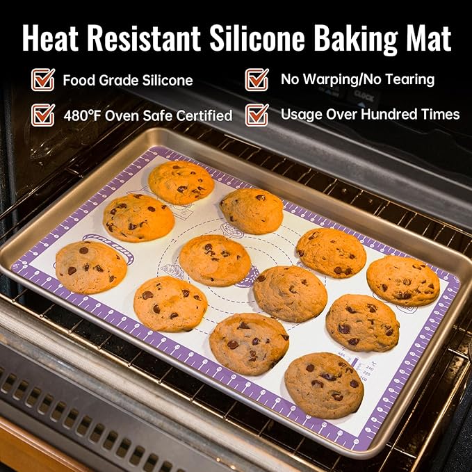 Non Stick Silicone Pastry Mat for Dough Rolling, Silicone Baking Mat for Bread - Image 6
