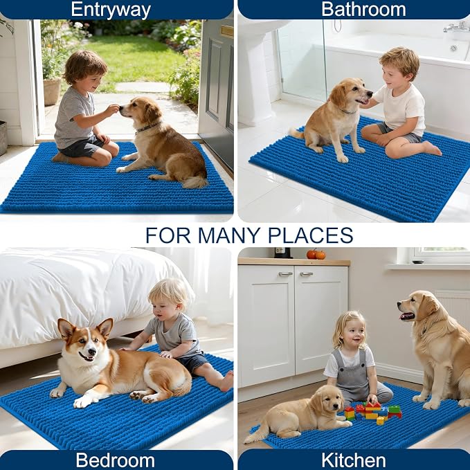 OLANLY Dog Door Mat for Muddy Paws 24x16, Ultra Absorbent Chenille Mud Doormat - Image 8