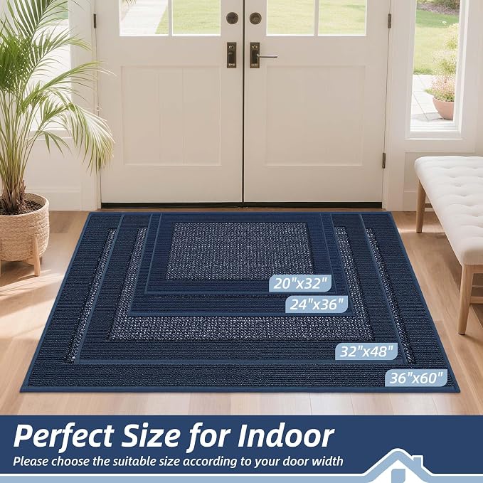 BEQHAUSE Indoor Door Mat 32" x 48", Dirt Trapper Door Mats Non-Slip Entryway - Image 2