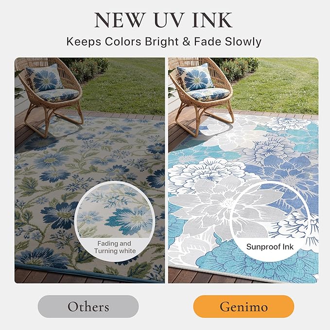 GENIMO Indoor Outdoor Area Rug 4'x6', Machine Washable Rugs - Image 5