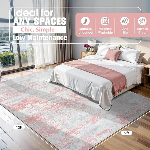 9x12 Area Rugs for Living Room Rug Washable: Abstract Large Rug for Dining Room - Image 2